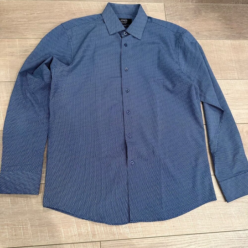 JONES NEW YORK SIGNATURE SLIM FIT BUTTON DOWN LONG SLEEVE SHIRT MEDIUM